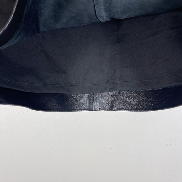 Vintage 90’s High Waist Leather Pencil Skirt Women’s Size 6 Black Belt Mob Wife - Picture 9 of 11